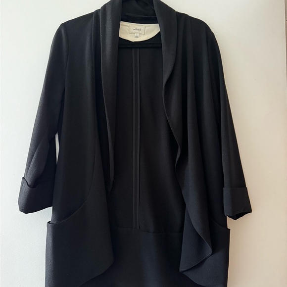Wilfred Jackets & Blazers - Aritzia Wilfred Black Draped Open Front Jacket / Blazer